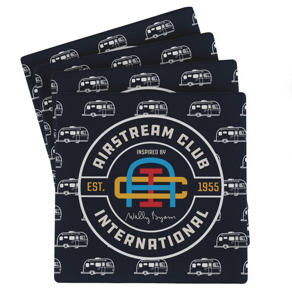 Custom Airstream Club International Logo Absorbent Stone Coasters - Set of 4