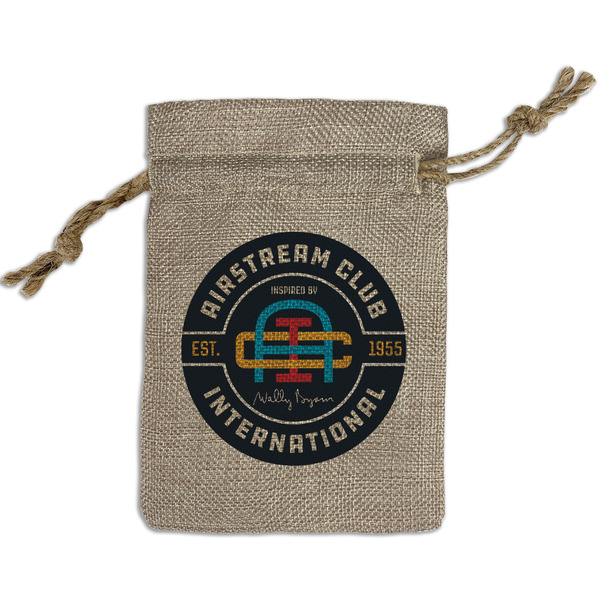 Custom Airstream Club International Logo Burlap Gift Bag - Small - Single-Sided