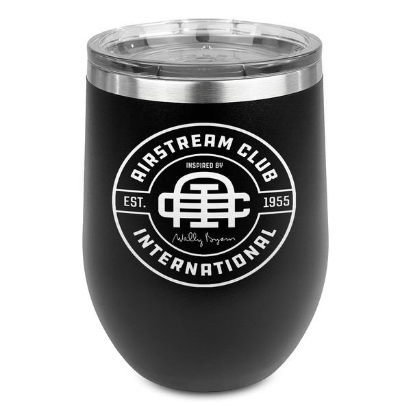 Custom Airstream Club International Logo Stemless Stainless Steel Wine Tumbler - Black - Double-Sided