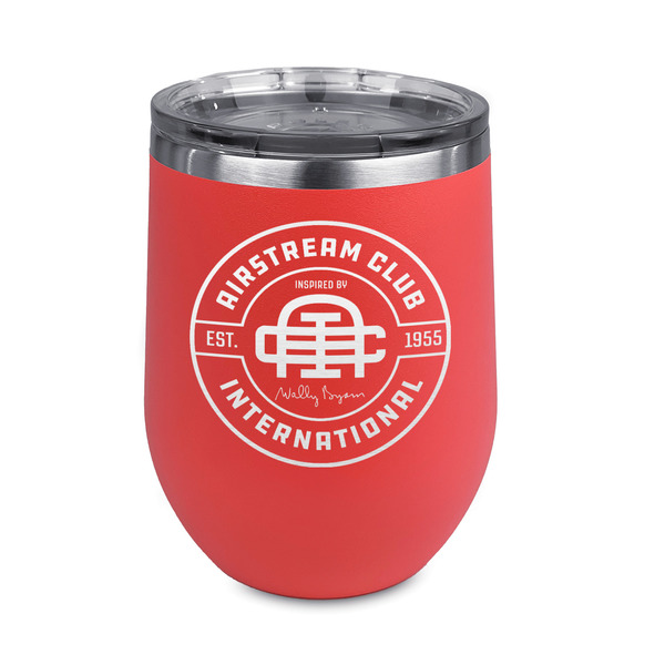 Custom Airstream Club International Logo Stemless Stainless Steel Wine Tumbler - Coral - Double-Sided