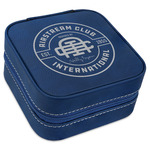 Airstream Club International Logo Travel Jewelry Box - Navy Blue Leather