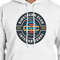 Airstream Club International Logo White Hoodie on Model - CloseUp