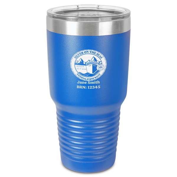 Custom Silver on the Seas 30 oz Stainless Steel Tumbler - Royal Blue - Single-Sided