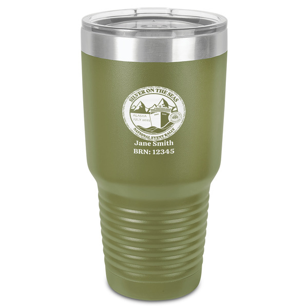 Custom Silver on the Seas 30 oz Stainless Steel Tumbler - Olive - Single-Sided