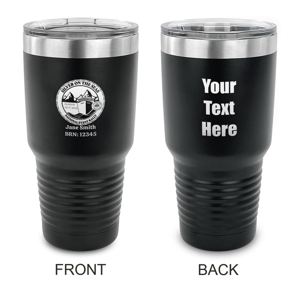 Custom Silver on the Seas 30 oz Stainless Steel Tumbler - Black - Double-Sided