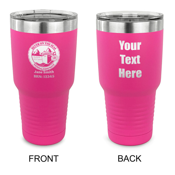 Custom Silver on the Seas 30 oz Stainless Steel Tumbler - Pink - Double-Sided