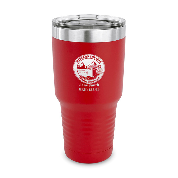 Custom Silver on the Seas 30 oz Stainless Steel Tumbler - Red - Single-Sided