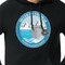 Silver on the Seas Black Hoodie on Model - CloseUp