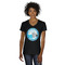 Silver on the Seas Black V-Neck T-Shirt on Model - Front