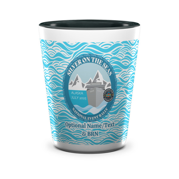 Custom Silver on the Seas Ceramic Shot Glass - 1.5 oz - Two Tone - Single