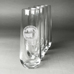 Silver on the Seas Champagne Flutes - Stemless - Laser Engraved - Set of 4