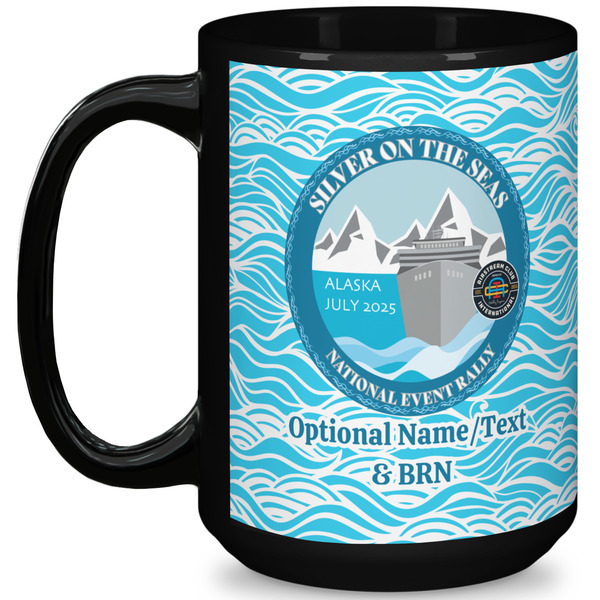 Custom Silver on the Seas 15 oz Coffee Mug - Black