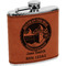 Silver on the Seas Cognac Leatherette Wrapped Stainless Steel Flask