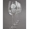 Silver on the Seas Engraved Wine Glasses Set of 4 - Front View