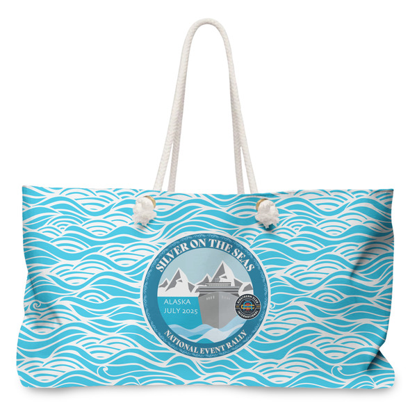 Custom Silver on the Seas Large Tote Bag with Rope Handles