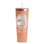 Silver on the Seas RTIC Everyday Tumbler with Straw - 28oz - Peach - Double-Sided