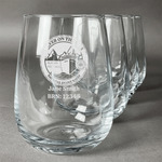 Silver on the Seas Stemless Wine Glasses - Laser Engraved- Set of 4