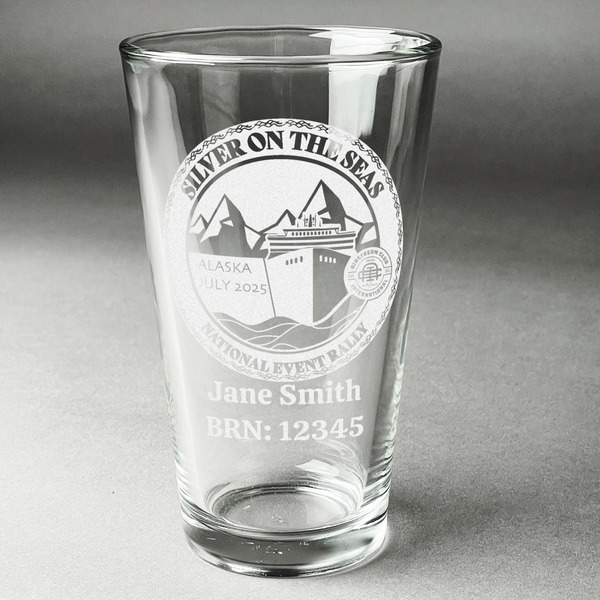 Custom Silver on the Seas Pint Glass - Laser Engraved