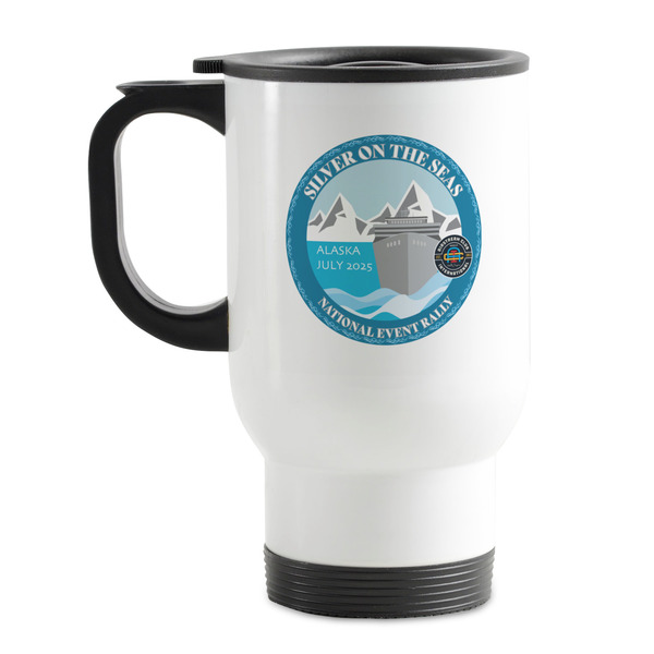 Custom Silver on the Seas Stainless Steel Travel Mug with Handle