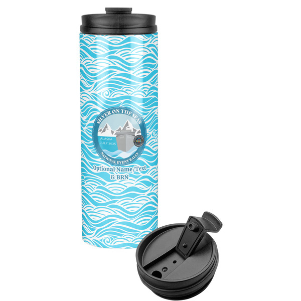 Custom Silver on the Seas Stainless Steel Skinny Tumbler