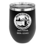 Silver on the Seas Stemless Stainless Steel Wine Tumbler - Black - Single-Sided