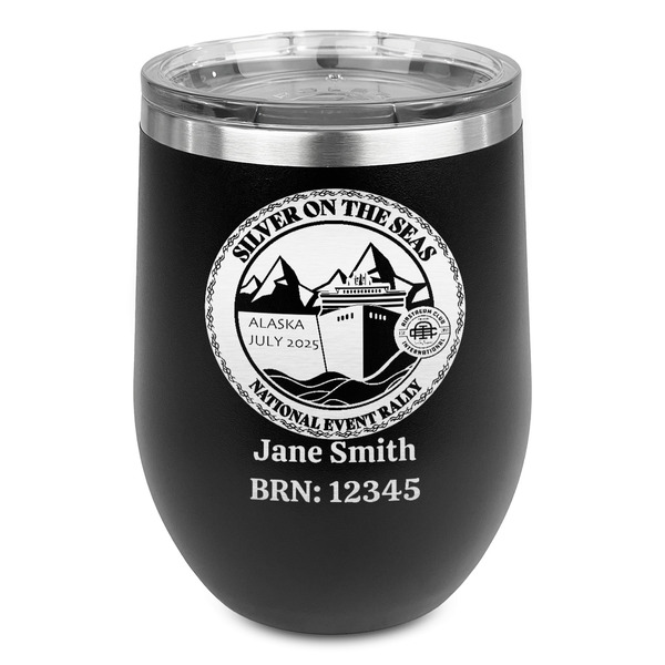 Custom Silver on the Seas Stemless Stainless Steel Wine Tumbler - Black - Single-Sided