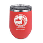 Silver on the Seas Stemless Stainless Steel Wine Tumbler - Coral - Double-Sided