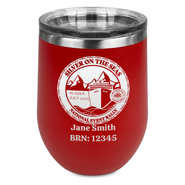 Custom Silver on the Seas Stemless Stainless Steel Wine Tumbler - Red - Double-Sided