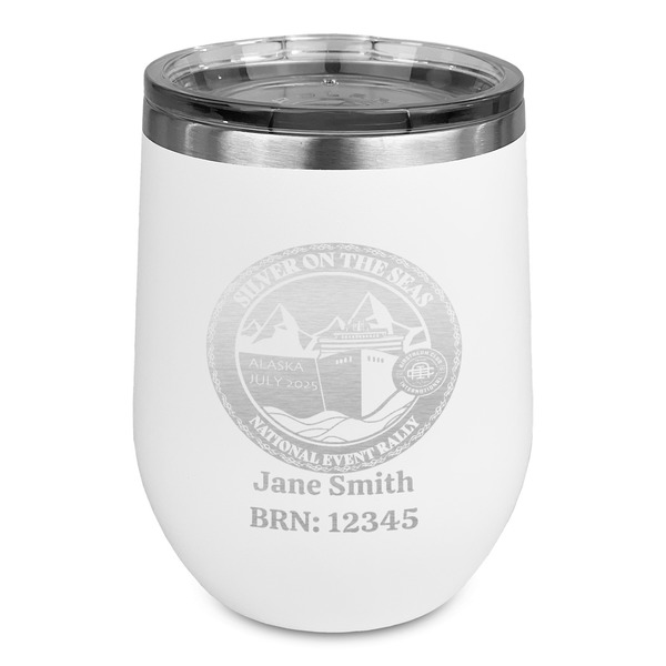 Custom Silver on the Seas Stemless Stainless Steel Wine Tumbler - White - Single-Sided