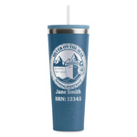 Silver on the Seas RTIC Everyday Tumbler with Straw - 28oz - Steel Blue - Double-Sided