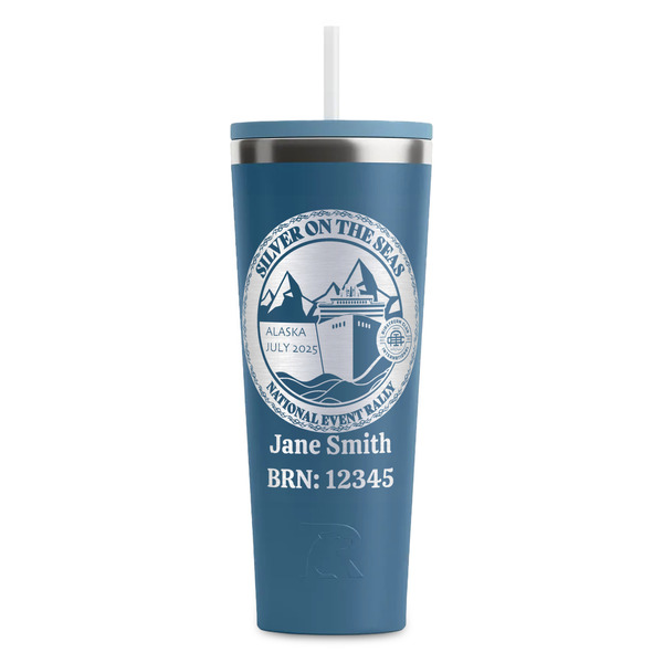 Custom Silver on the Seas RTIC Everyday Tumbler with Straw - 28oz