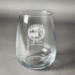 Silver on the Seas Stemless Wine Glass - Laser Engraved- Single