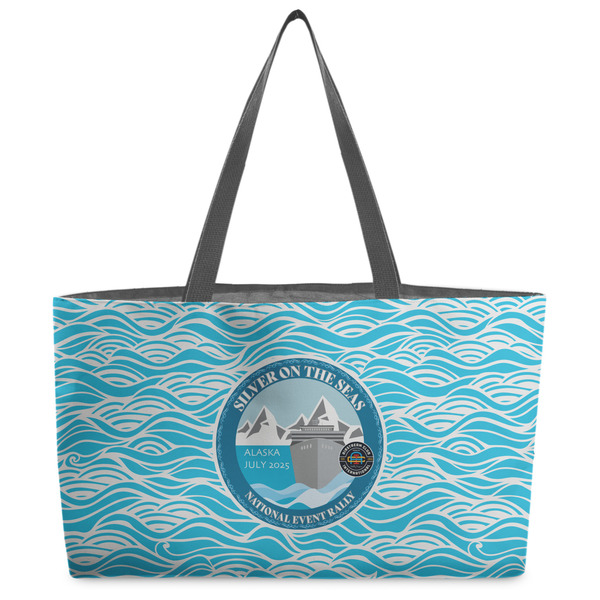 Custom Silver on the Seas Beach Totes Bag - w/ Black Handles