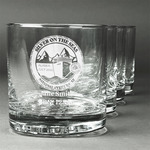 Silver on the Seas Whiskey Glasses - Engraved - Set of 4