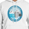 Silver on the Seas White Hoodie on Model - CloseUp