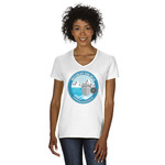 Silver on the Seas Women's V-Neck T-Shirt - White - 3XL