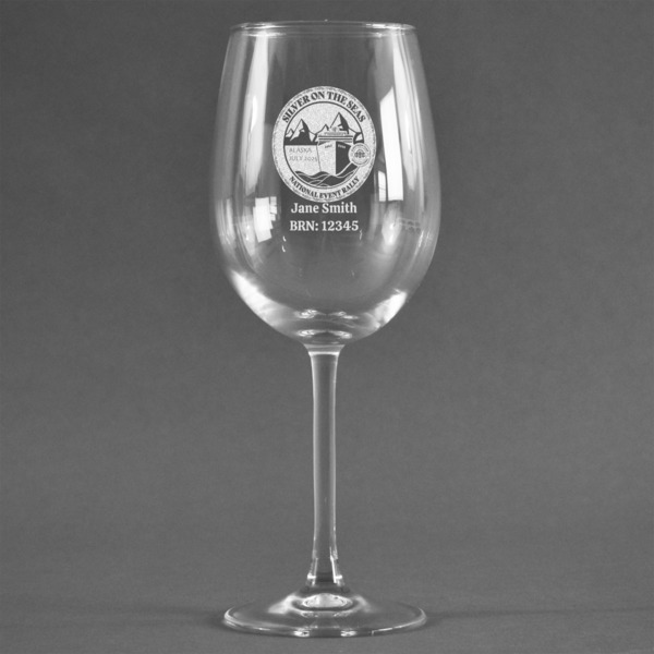 Custom Silver on the Seas Wine Glass - Laser Engraved