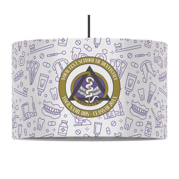 Custom Dental Insignia / Emblem 12" Drum Pendant Lamp - Fabric (Personalized)