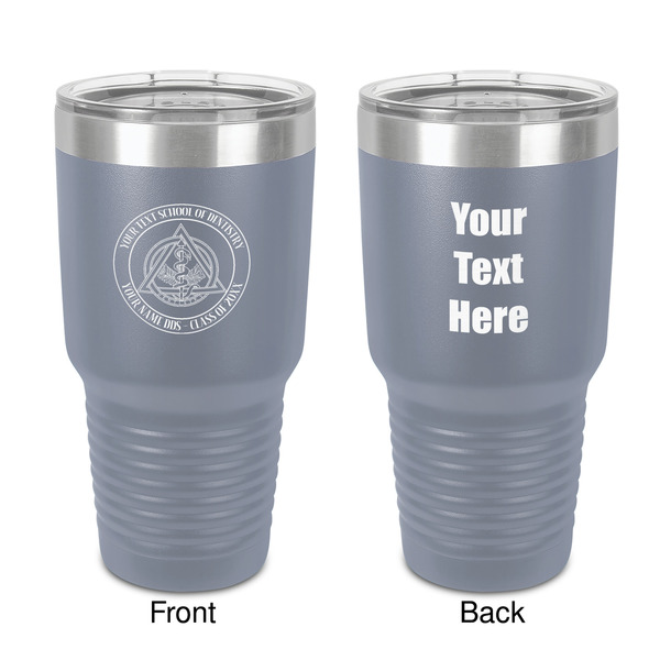 Custom Dental Insignia / Emblem 30 oz Stainless Steel Tumbler - Grey - Double-Sided (Personalized)