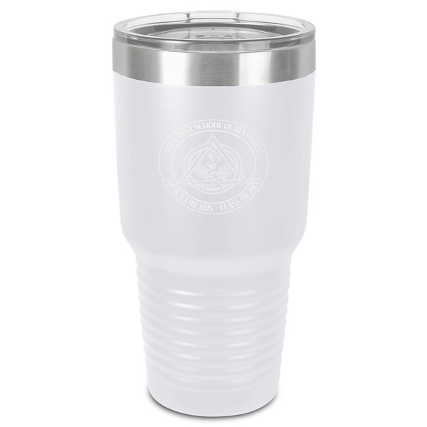 Custom Dental Insignia / Emblem 30 oz Stainless Steel Tumbler - White - Single-Sided (Personalized)