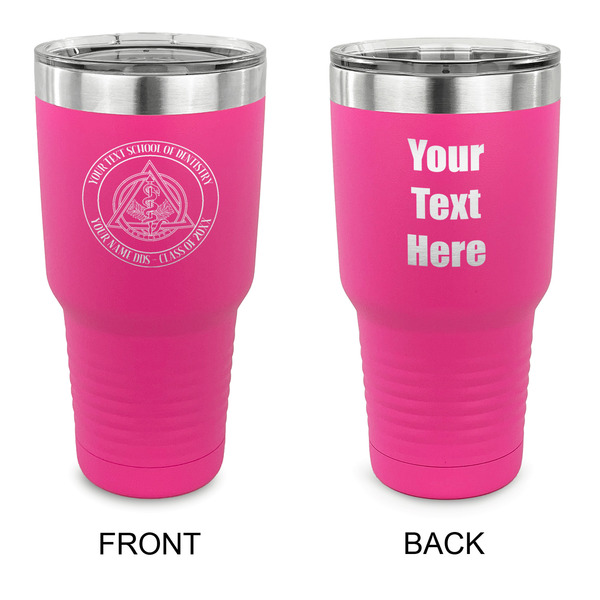 Custom Dental Insignia / Emblem 30 oz Stainless Steel Tumbler - Pink - Double-Sided (Personalized)