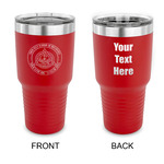 Dental Insignia / Emblem 30 oz Stainless Steel Tumbler - Red - Double-Sided (Personalized)