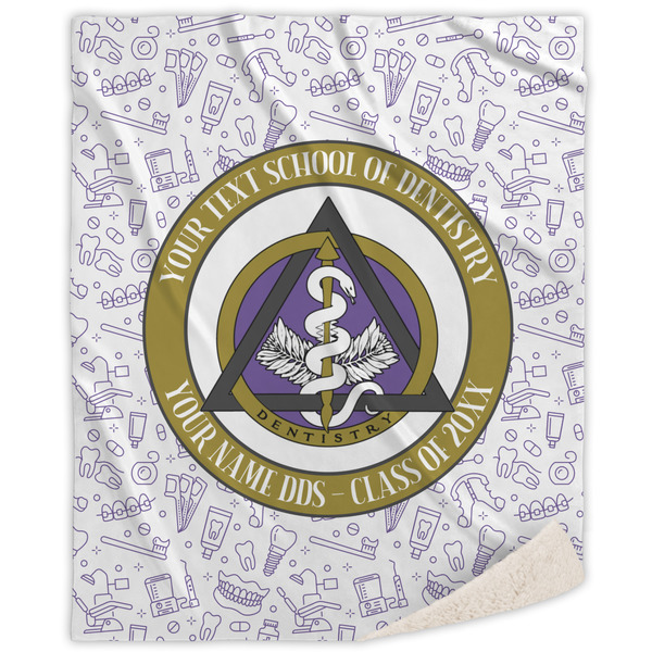 Custom Dental Insignia / Emblem Sherpa Throw Blanket - 50" x 60" (Personalized)