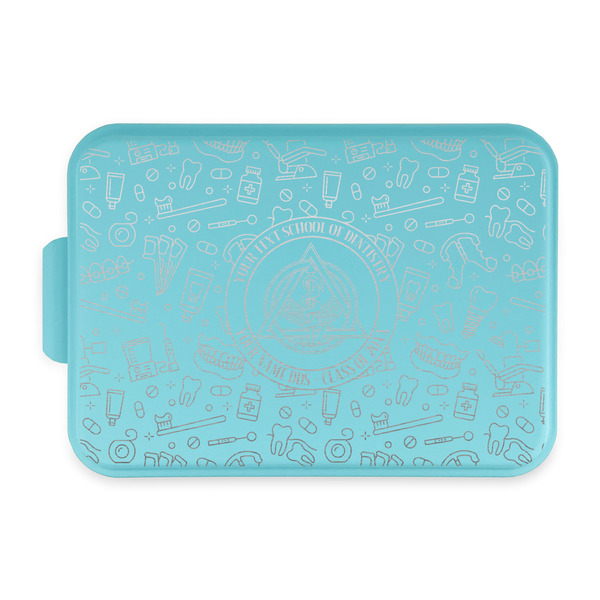 Custom Dental Insignia / Emblem Aluminum Baking Pan with Teal Lid (Personalized)