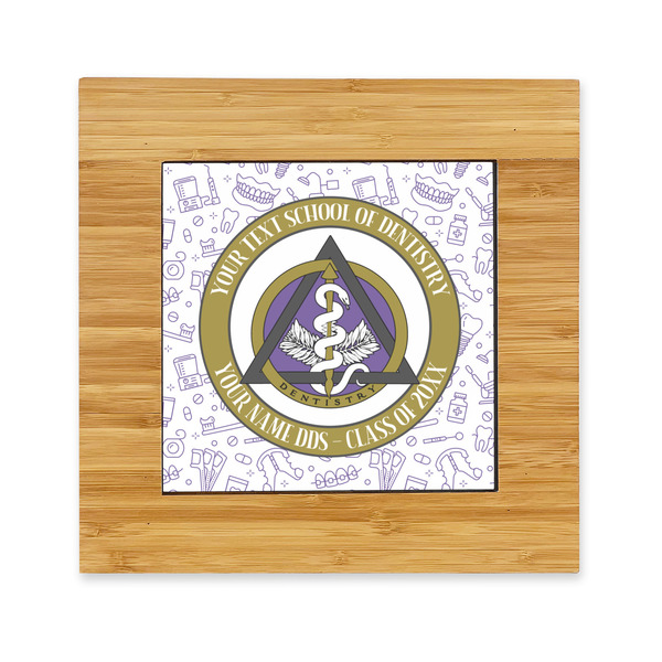 Custom Dental Insignia / Emblem Bamboo Trivet with Ceramic Tile Insert (Personalized)