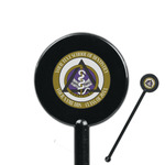 Dental Insignia / Emblem 5.5" Round Plastic Stir Sticks - Black - Single-Sided (Personalized)