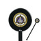 Dental Insignia / Emblem Black Plastic 5.5" Stir Stick - Round - Closeup