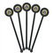 Dental Insignia / Emblem Black Plastic 5.5" Stir Stick - Round - Fan View