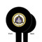 Dental Insignia / Emblem Black Plastic 6" Food Pick - Round - Single Sided - Front & Back