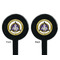 Dental Insignia / Emblem Black Plastic 7" Stir Stick - Double Sided - Round - Front & Back